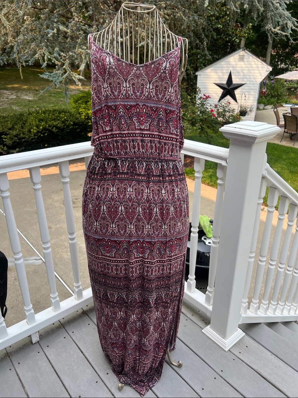 American Eagle Outfitters Burgundy Paisley Maxi Dress